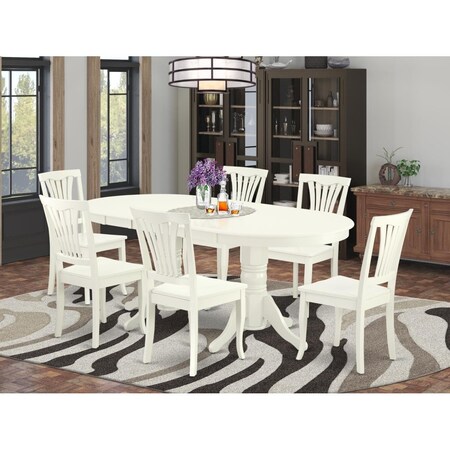 East West Furniture 7 Piece Vancouver Dining-room Set - Linen White VAAV7-LWH-W
